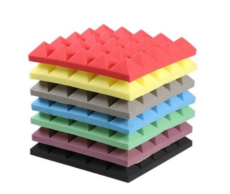 Edifícios de escritórios com painéis acústicos de isolamento acústico de alta densidade e forma de pirâmide 3D