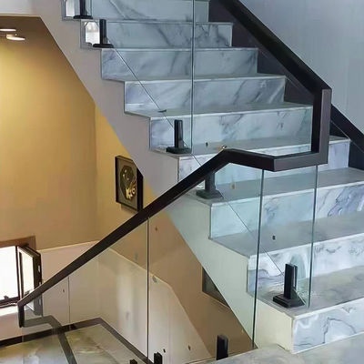 Barranco de vidro de estilo de design moderno para segurança interna em escadas de apartamentos