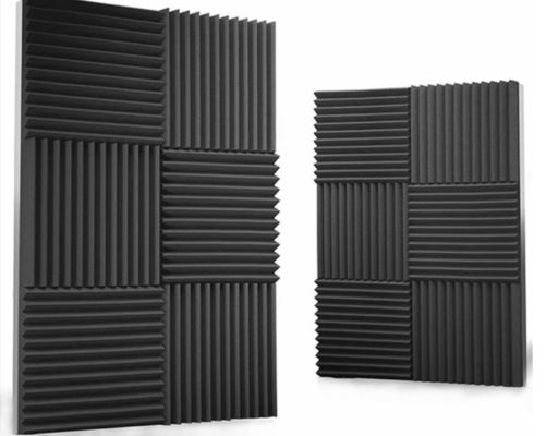 Painel acústico de fibras de poliéster à prova de som, branco e preto, para absorção de som no escritório