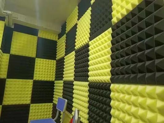Painel acústico de fibras de poliéster à prova de som, branco e preto, para absorção de som no escritório