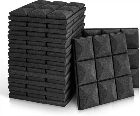 Painel de espuma acústica de redução de ruído preto para isolamento sonoro de design moderno algodão