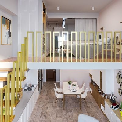 Manobras de aço inoxidável para decoração de escadas interiores para fixação de paredes em apartamentos