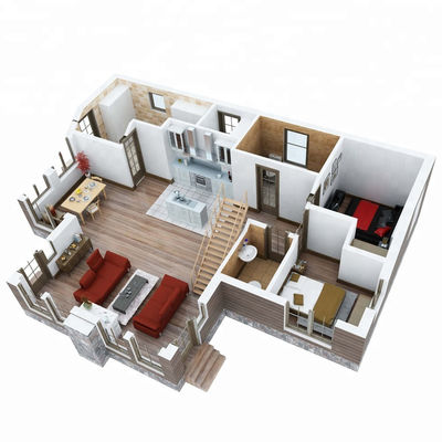 Container de embalagem plana pré-fabricada Vila moderna expansível com design contemporâneo