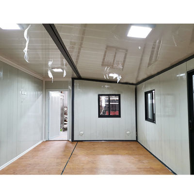 Container de embalagem plana exterior Casa pré-fabricada de painel de sanduíche de aço leve Casa modular