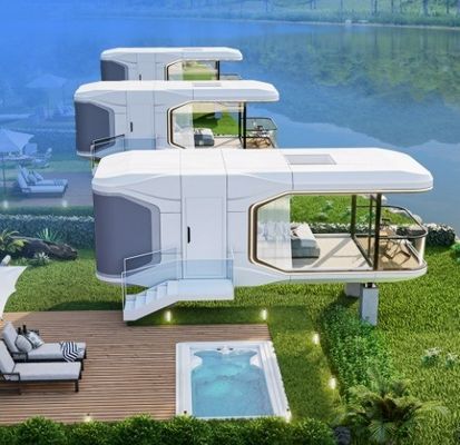 App Control Hotel Casa cápsula espacial com traje de desempenho térmico e sistema elétrico