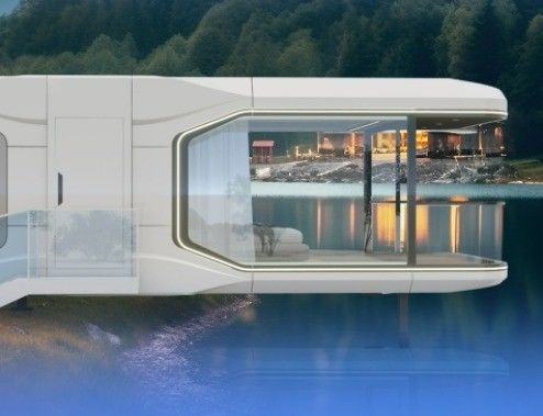 App Control Hotel Casa cápsula espacial com traje de desempenho térmico e sistema elétrico