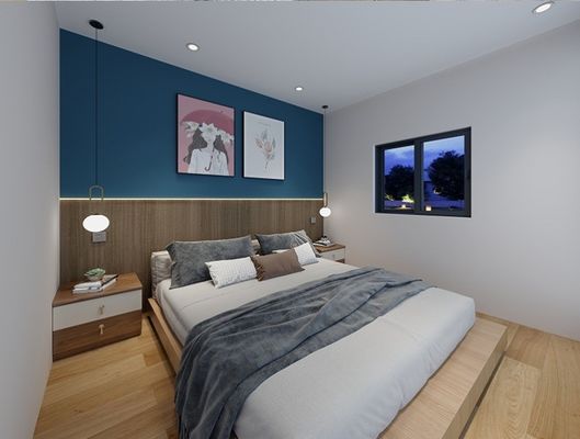 Cabine pré-fabricada solar móvel de estilo de design pós-moderno para experiência de acampamento de luxo