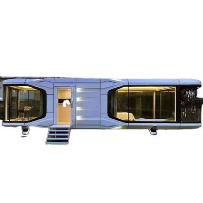 Fazenda auto-sustentável Casa cápsula de luxo pré-fabricada de liga de alumínio com controle de voz