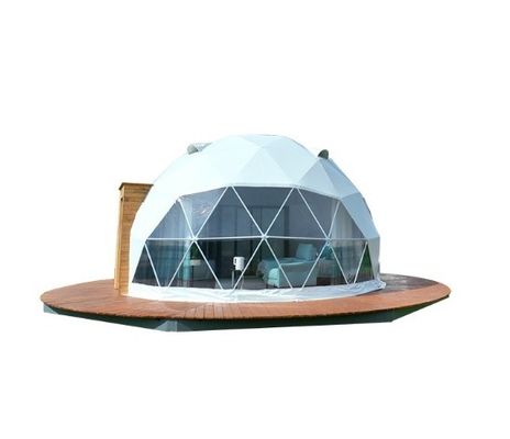 Casa de fazenda ao ar livre tenda Glamping Round Dome com cor personalizada casa de luxo casa de banho