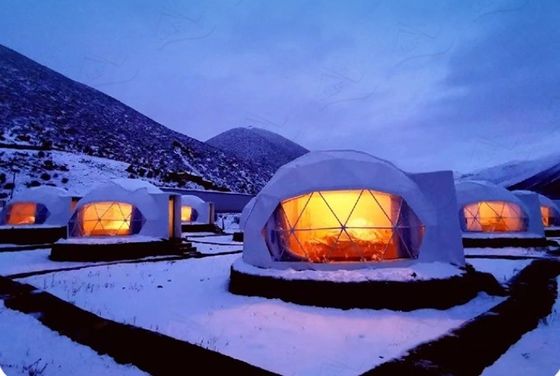 Casa de fazenda ao ar livre tenda Glamping Round Dome com cor personalizada casa de luxo casa de banho