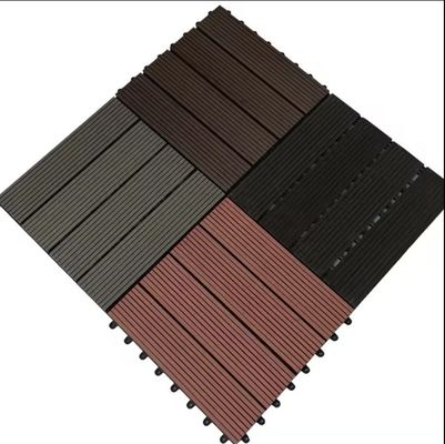 Terraço Madeira Plástico Composite Café WPC 300 * 300mm azulejos de piso para jardim ao ar livre suave