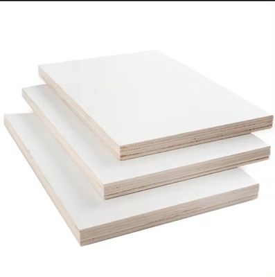 1220x2440mm Placas de madeira contraplacada de melamina não metálica branca laminada para mobiliário de apartamento